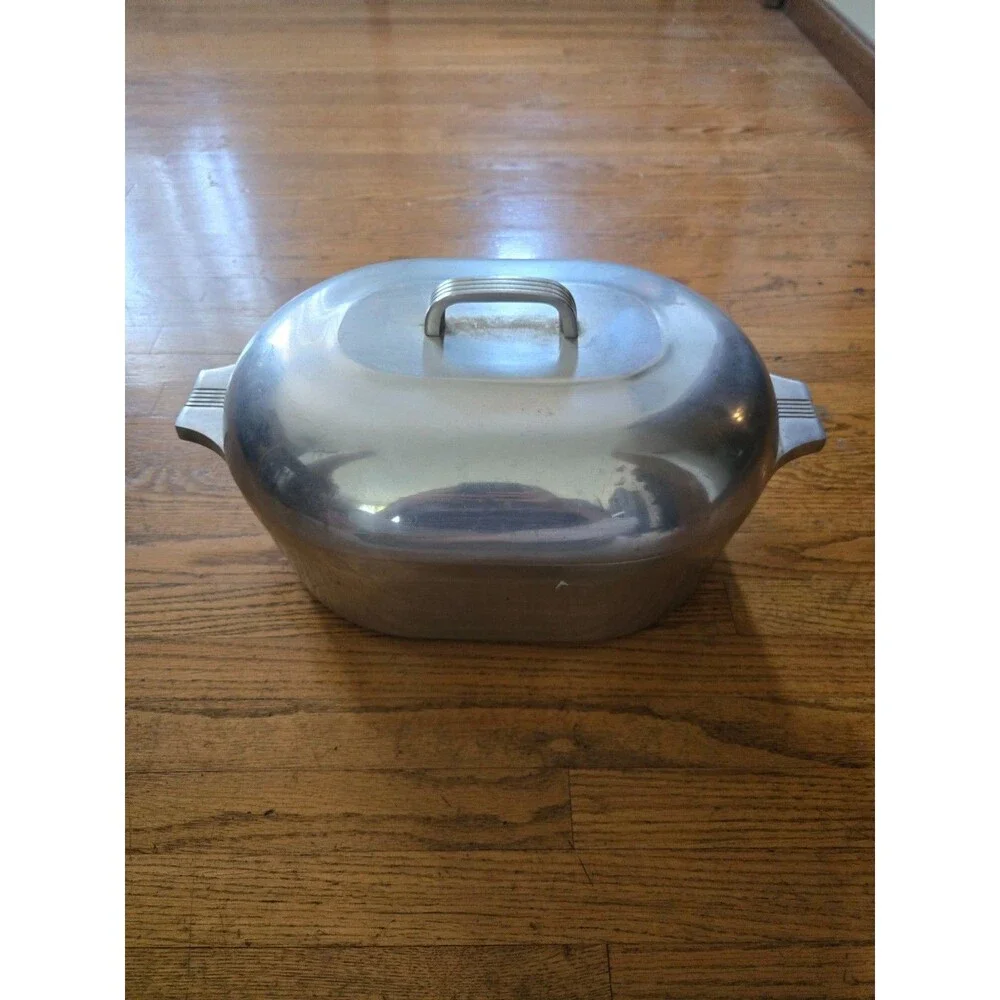 Vtg Large Magnalite GHC Dutch Oven Roasting Pan Lid & Tray 19 9/16 x 18 5/8 USA